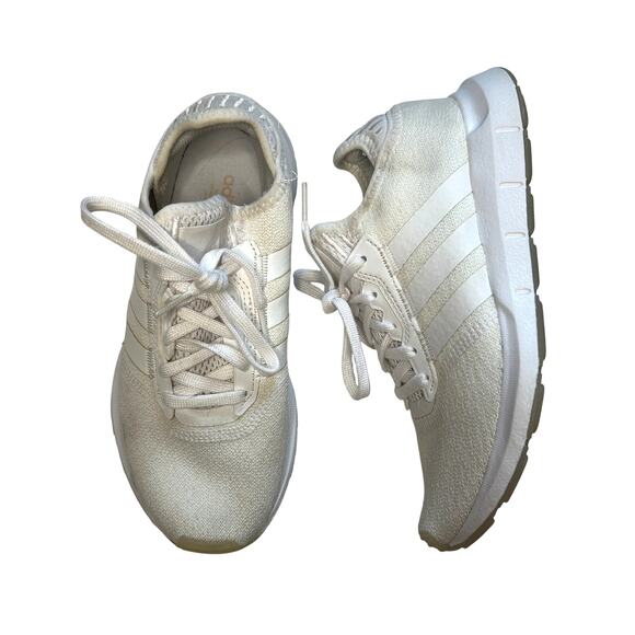 Adidas Swift Run White Sneakers - Women's Size 6 - Picture 1 of 6